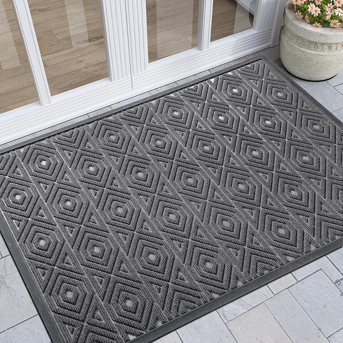 Yimobra Modern Geometric Welcome Doormat, 47 x 32 Inch, Waterproof, Non Slip by Yimobra