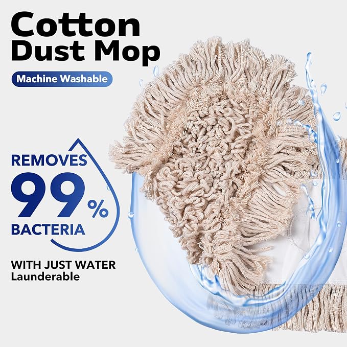 Matthew Cleaning 36'' Cotton Dust Mop Refill Washable Thick Tufted Replacement - Image 3