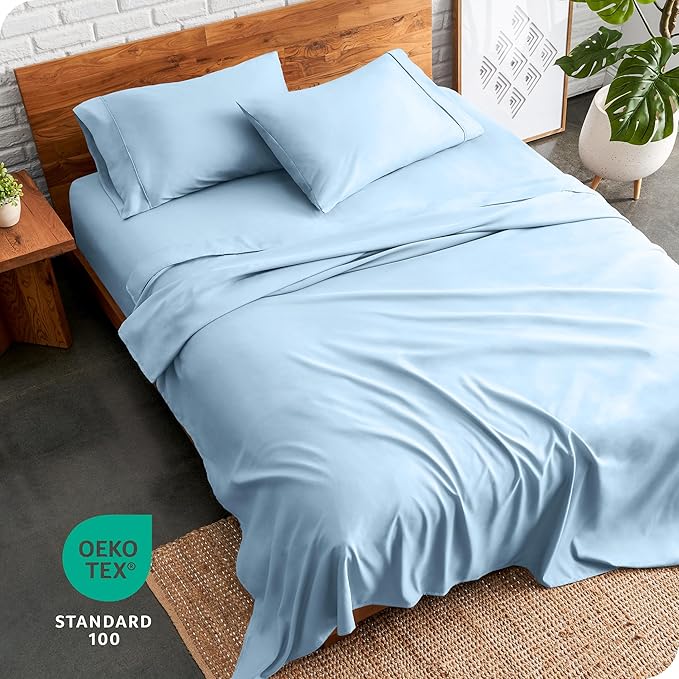 Bare Home Twin Sheet Set - 1800 Ultra-Soft Microfiber Twin Bed Sheets - Double Brushed - Deep Pockets - Easy Fit - Extra Soft - 3 Piece Set - Bedding Sheets & Pillowcases (Twin, Light Blue)