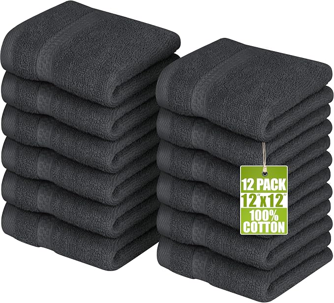 Utopia Towels 12 Pack Premium Wash Cloths Set, 12 by 12 Inches, 100% Cotton by UTOPIATOWELS