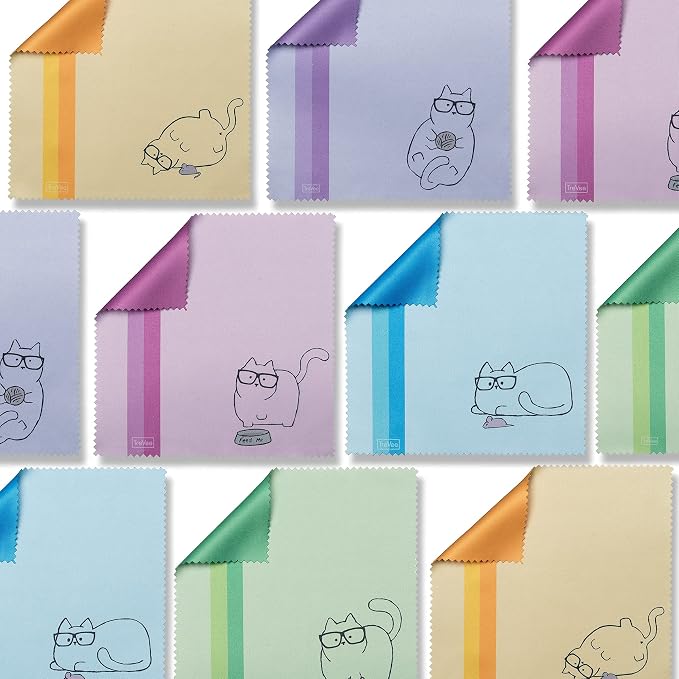10 Pack Cute Kitty Cat Design Multicolor Microfiber Cleaning Cloths - Image 6