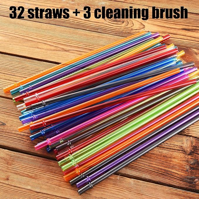 ALINK 35-Pack Tritan Hard Plastic Reusable Straws - Image 5