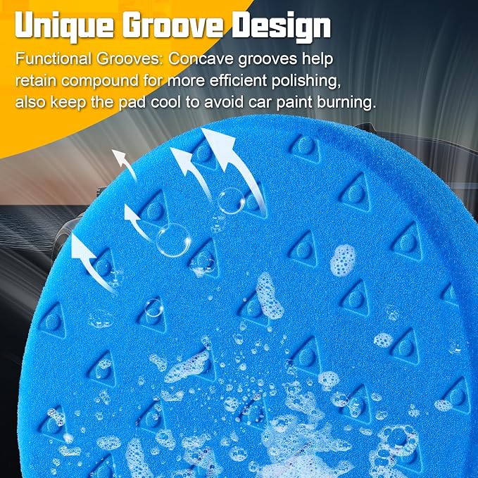 7.5 Inch Buffing Polishing Pads, Car Compound Buffing Sponge Pads and Woolen - Image 3
