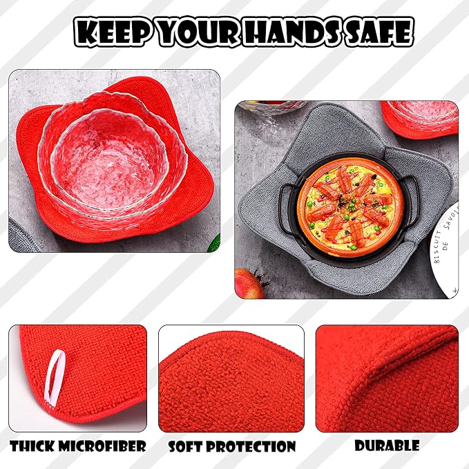 Patelai 6 Pieces 2 Sizes Microwave Bowl Holders Large and Small Bowl Holder - Image 5
