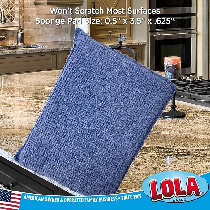 LOLA Microfiber Terry & Nylon Net Sponge Scrubber Pad, 12 Pack, Non Scratch - Image 5