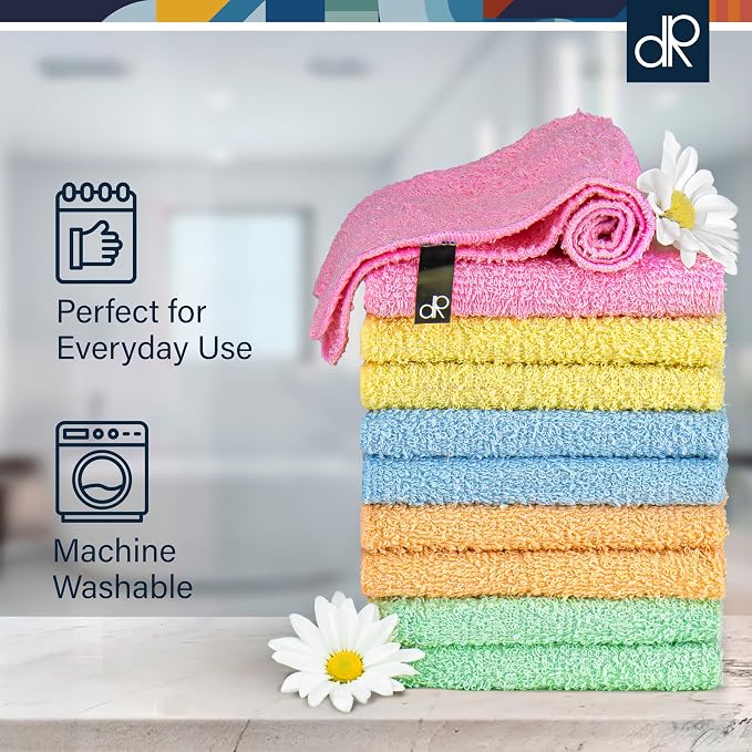 DecorRack 10 Pack 100% Cotton Wash Cloth, Luxurious Soft, 12 x 12 inch Ultra - Image 5
