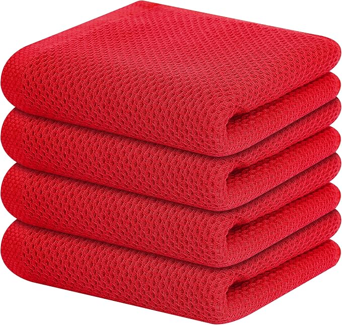 Kitinjoy 100% Cotton Waffle Weave Kitchen Hand Towels by Kitinjoy