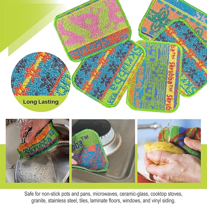 Wet-it! Skrubba 6-Pack Reusable Dish Scrubbers – Non-Scratch Scouring Pads - Image 5