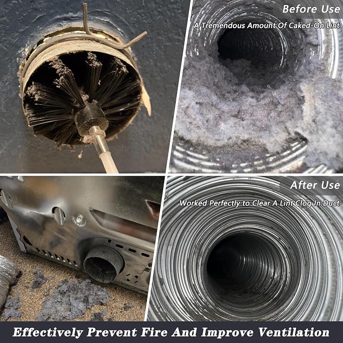 Chimney Sweep Kit Chimney Brush Kit Chimney Cleaning Kit, 16FT Dryer Vent - Image 6