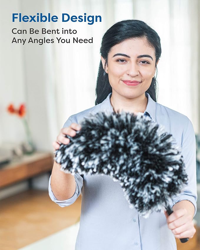 Feather Duster Kit with 5.6ft Extension Pole, 4 Dusting Brush - Image 2