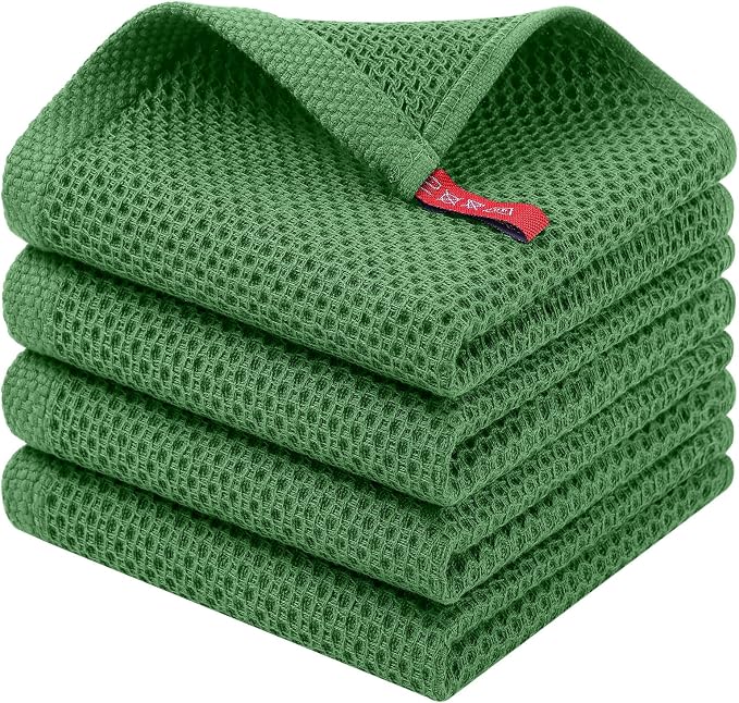Homaxy 100% Cotton Waffle Weave Kitchen Dish Cloths, Quick Drying Dish Rags by Homaxy