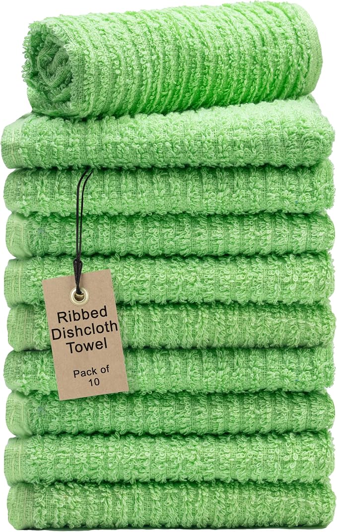 Textila Bar Mop Towels 12x12 Inch – Apple Green – Pack of 10 by TEXTILA