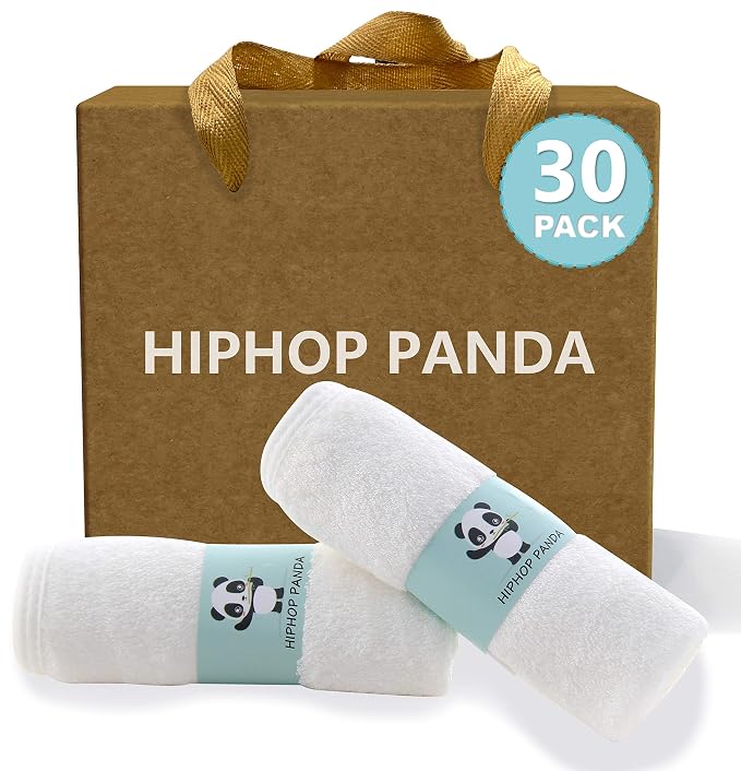 HIPHOP PANDA Baby Washcloths, Rayon Made from Bamboo by HIPHOPPANDA