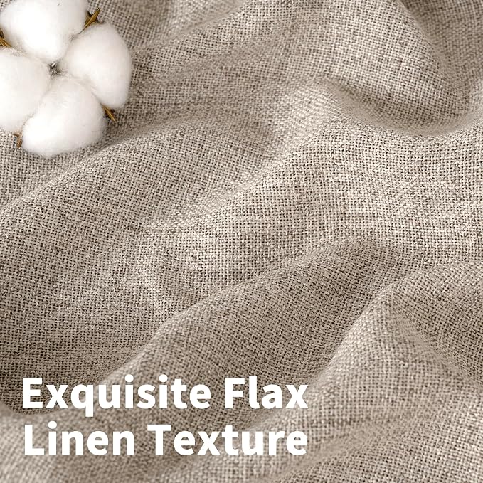 YoungsTex Dark Oatmeal Linen Curtains 54 Inch Length - Image 4