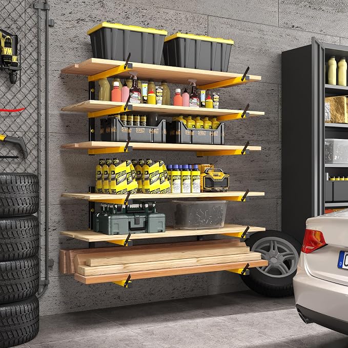 GREENER Lumber Storage Rack Folding Wood Storage Racks Wall-Mounted Metal Racks - Image 6