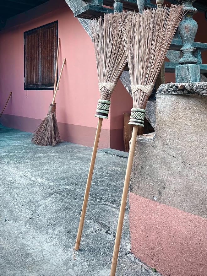 Garden Broom - Coconut Broom 55 Inch, Heavy Duty Sweeping Patio, Garage and - Image 7