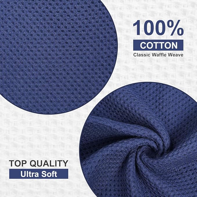Kitinjoy 100% Cotton Waffle Weave Kitchen Towels - Image 2