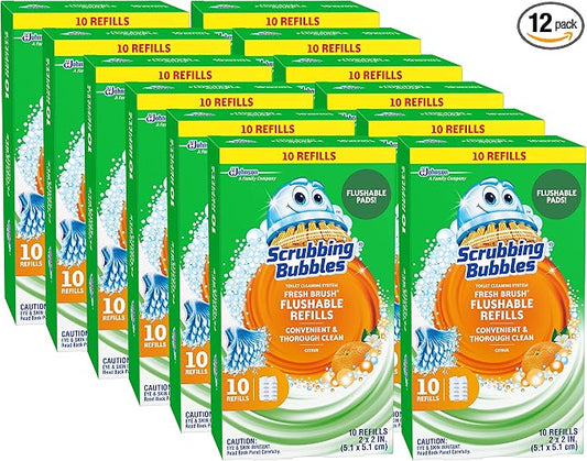 Scrubbing Bubbles Fresh Brush Flushables Refill, Citrus Action Scent, 10 Ct/pack by ScrubbingBubbles