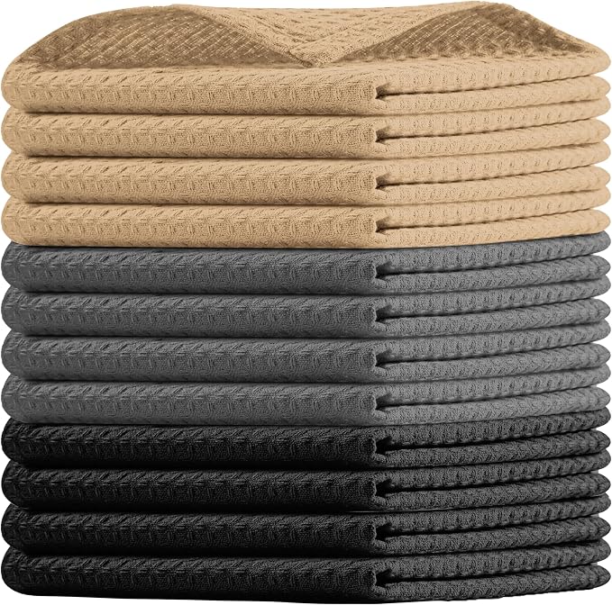Waffle Dishcloths, 12x12 Inch, Quick Drying, 100% Cotton by HOUSEOFORLO