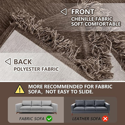MEETSKY Oversized Couch Cover Sofa Covers Couch Covers for 3 Cushion Couch Sofa Pet Friendly, L Shaped Sectional Sofa Covers Washable Simply Put Sofa Throw Cover for Dogs, 91"x 150"，Dark Chocolate
