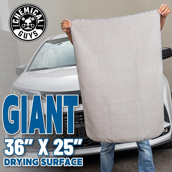 Chemical Guys Waffle Weave Gray Matter Microfiber Drying Towel - Image 2