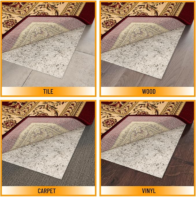 Ottomanson 2'7" x 7' Non-Slip Rug Pad Gripper 1/12 Inch Ultra Thin Dual Surface - Image 4