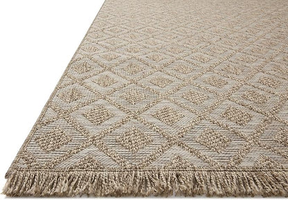 Loloi Dawn Collection Indoor/Outdoor DAW-07 Light Brown 8'-10" x 12'-2" Area Rug