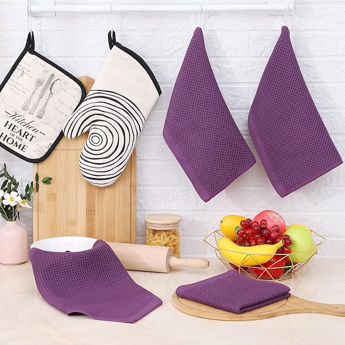 Homaxy 100% Cotton Waffle Weave Kitchen Dish Cloths, Ultra Soft Absorbent Quick - Image 6