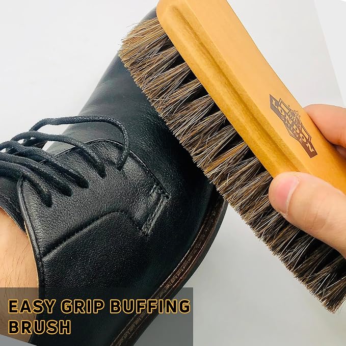 Horsehair Shoe Brush Kit 4 Piece – Premium Horsehair Shoe Brush Set - Image 4