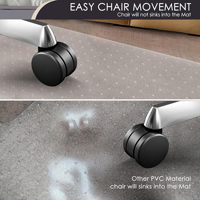 Kuyal Office Chair Mat for Carpet, 2 Pack 48x 60 Clear Heavy Duty Computer - Image 4