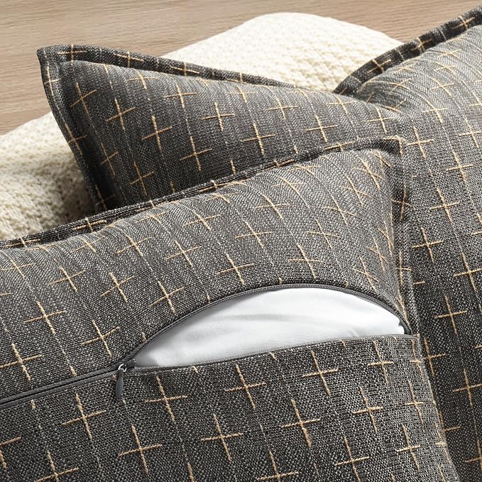 ZWJD Pillow Covers 22x22 Set of 2 Soft Polyester Textured Pillow Covers - Image 3