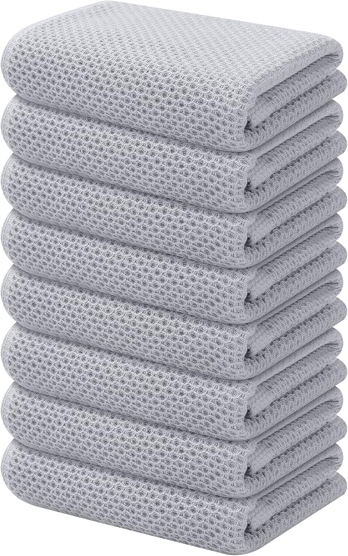 Kitinjoy 100% Cotton Waffle Weave Kitchen Hand Towels by Kitinjoy