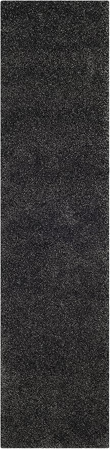 SAFAVIEH Milan Shag Collection Runner Rug - 2' x 14', Dark Grey, Solid Design, Non-Shedding & Easy Care, 2-inch Thick Ideal for High Traffic Areas in Living Room, Bedroom (SG180-8484)