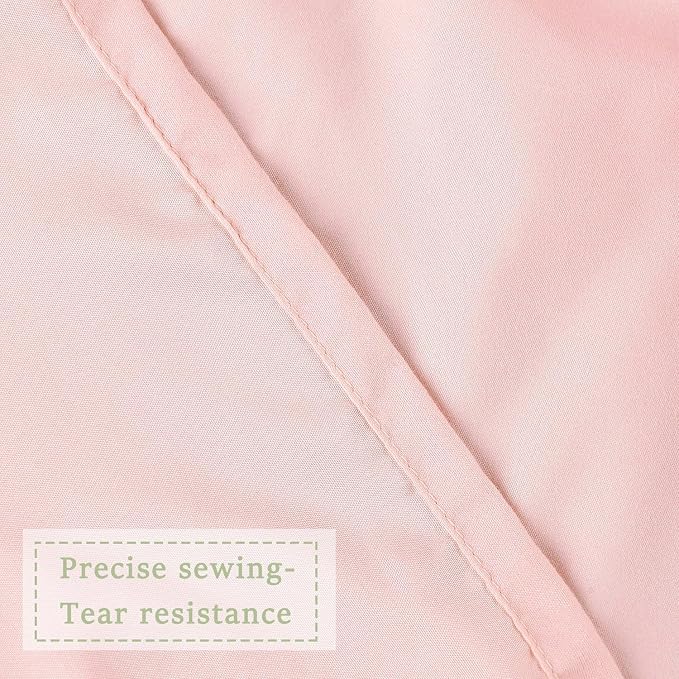 Peach Small Stall Ruffle Shower Curtain 36" W x 72" H, Vintage Handcrafted Bow - Image 4