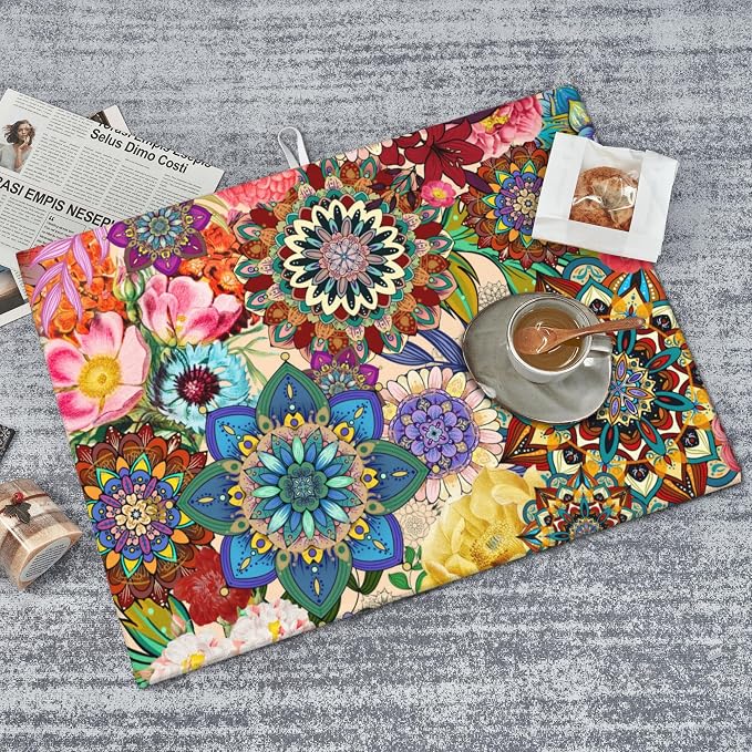 Colorful Flowers Dish Drying Mat - Image 3