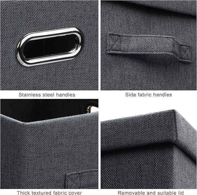 Medium 15" 21 Quart Collapsible Stackable Storage Bins - Image 5
