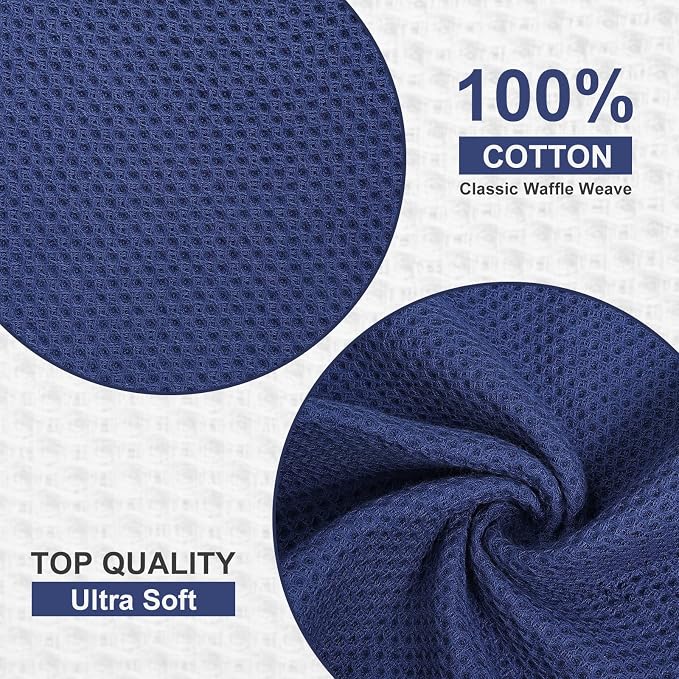 Kitinjoy 100% Cotton Kitchen Dish Cloths, 8 Pack Waffle Weave Ultra Soft - Image 2