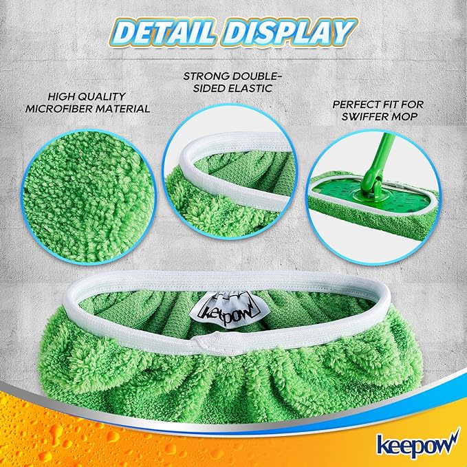 KEEPOW Reusable Microfiber Mop Pads - Image 5