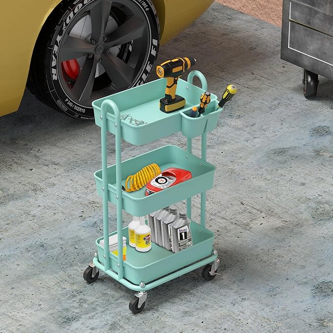 Simple Houseware 3-Tier Multifunctional Rolling Utility Cart - Image 6