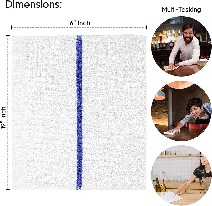 Nabob Wipers Kitchen Bar Mop Terry Towels 12 Pack - Image 2