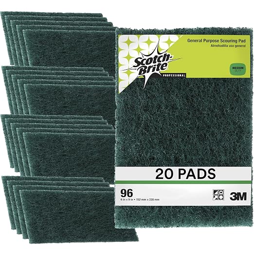 3M Scouring Pad 96-20, 20 Pads, 6” x 9”, General Purpose Cleaning, Food Safe by 3MIndustrial