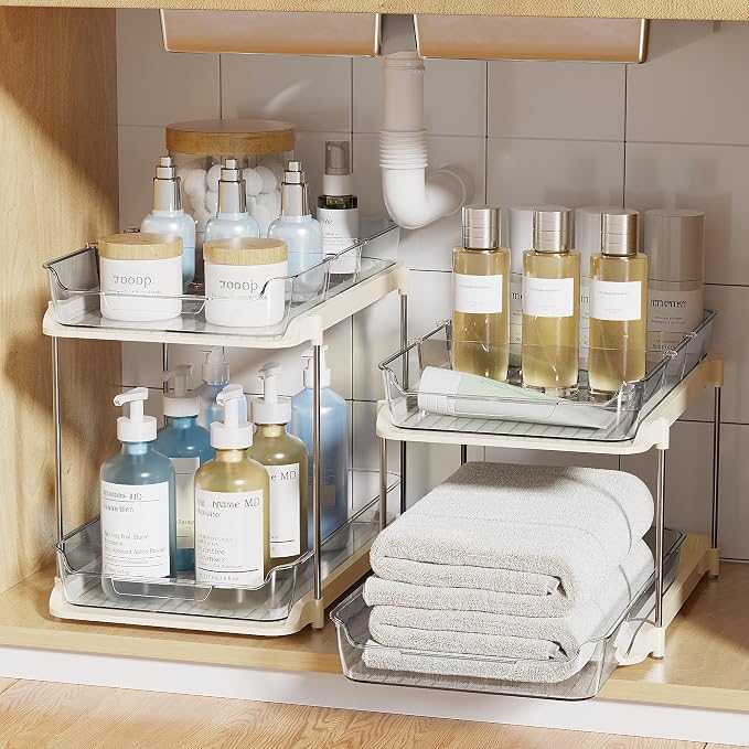 Delamu 2-Tier Multi-Purpose Bathroom Under Sink Organizers and Storage - Image 8