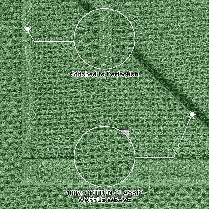 Homaxy 100% Cotton Kitchen Towels and Dishcloths Set, 12 x 12 Inches and 13 x - Image 2