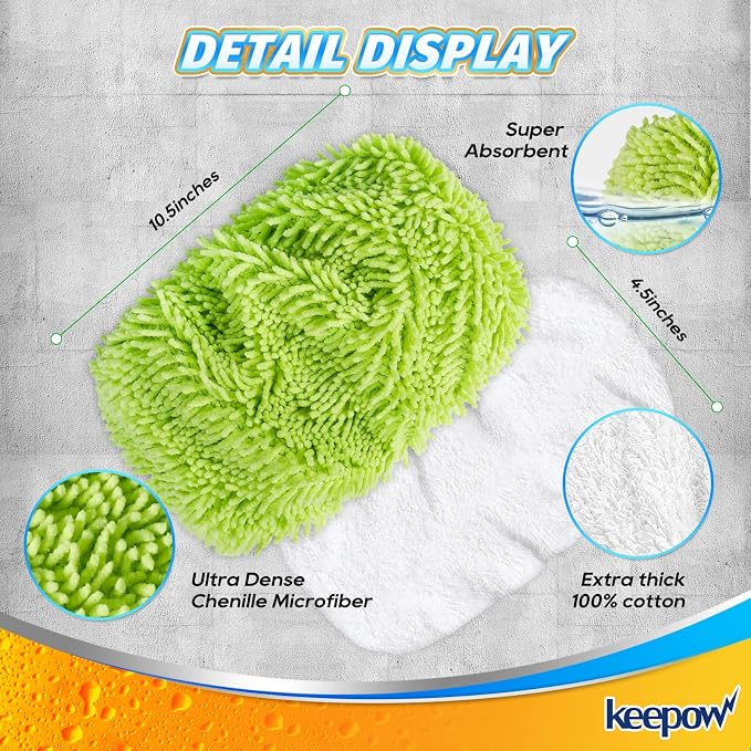 KEEPOW Reusable Dry Sweeping/Wet Mopping Cloths Compatible - Image 3