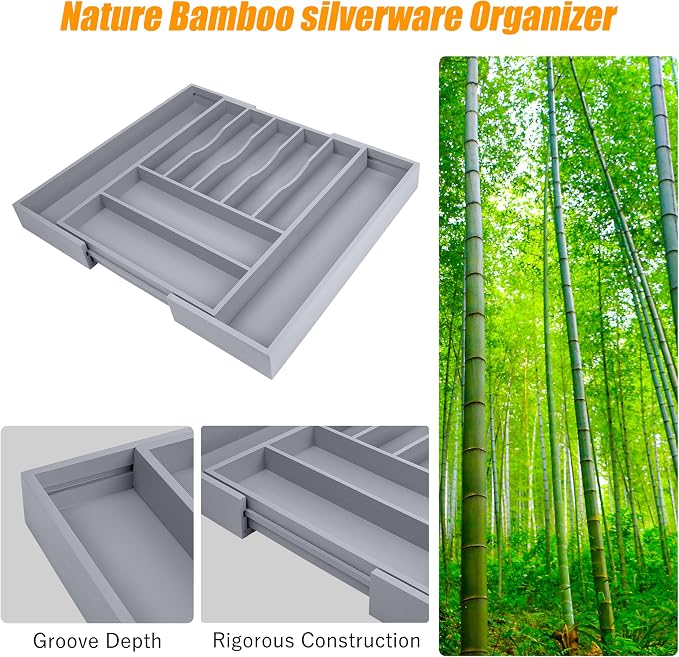 Kitchen Silverware Drawer Organizer and Storage Cabinet Utensil Rack Bathroom - Image 4