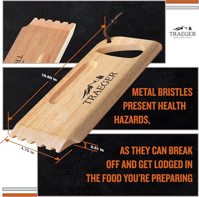 Traeger Grills BAC454 Wooden Grill Scraper – Solid Hardwood Grill Grate Cleaner - Image 2