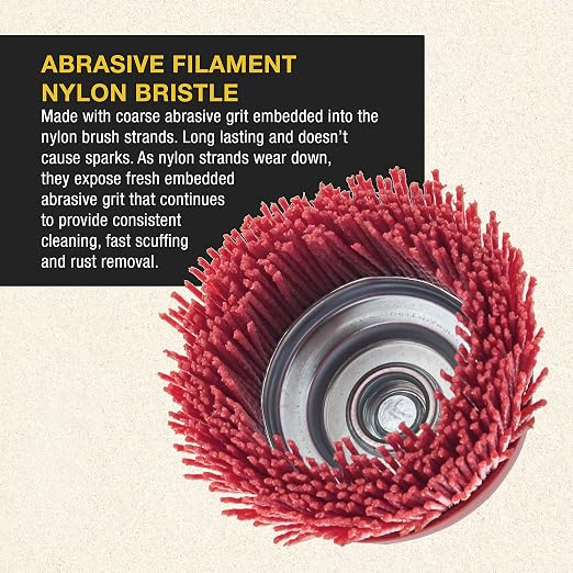 Dura-Gold 4" Abrasive Filament Nylon Bristle Cup Brush - Image 4
