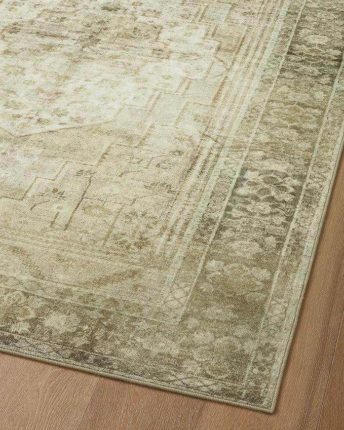 Loloi Magnolia Home by Joanna Gaines Banks Collection BAN-06 Natural/Granite 3'-6" x 5'-6" .13" Pile Height, Machine Washable, Accent Rug