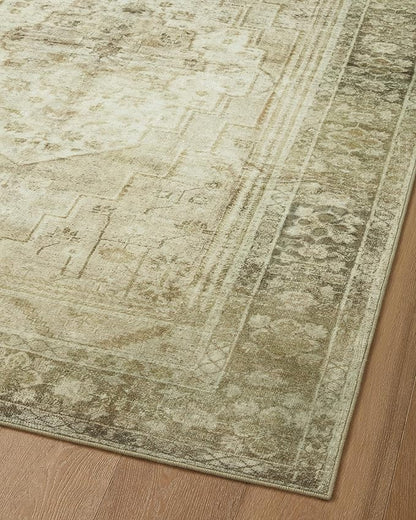 Loloi Magnolia Home by Joanna Gaines Banks Collection BAN-06 Natural/Granite 3'-6" x 5'-6" .13" Pile Height, Machine Washable, Accent Rug
