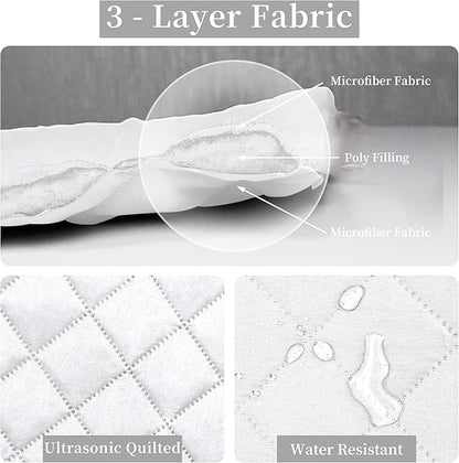 Easy-Going Twin Size Reversible Quilt Set with 1 Quilt and 1 Pillow Sham, Soft Bed Quilt Cover, Water Resistant Lightweight Microfiber Bedspread, Stain Resistant, White/White